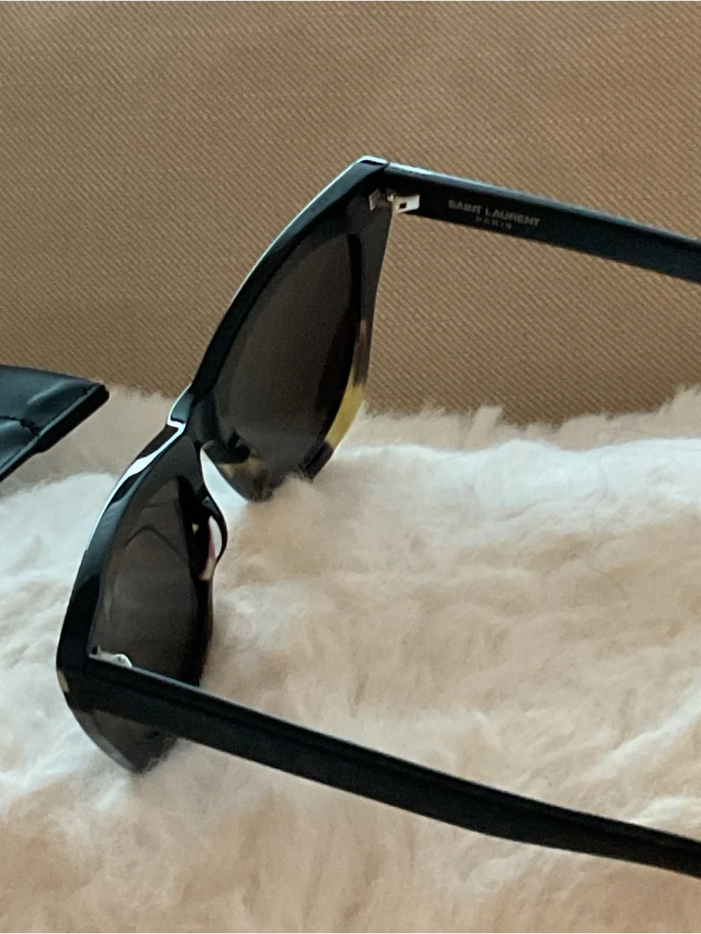 Saint Lauren tortoise shell  Classic Black Cat-Eye Women's Sunglasses - Picture 11 of 16